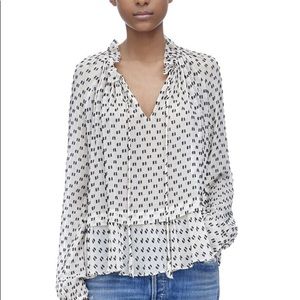 Rebecca Taylor Long Sleeve Box Clip Top